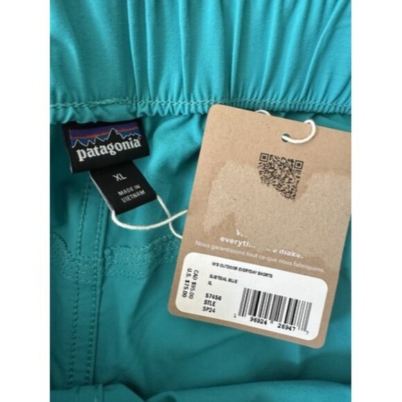 Patagonia Women's Outdoor Everyday 4" Shorts Size XL Belted Teal Active Logo - Picture 8 of 10